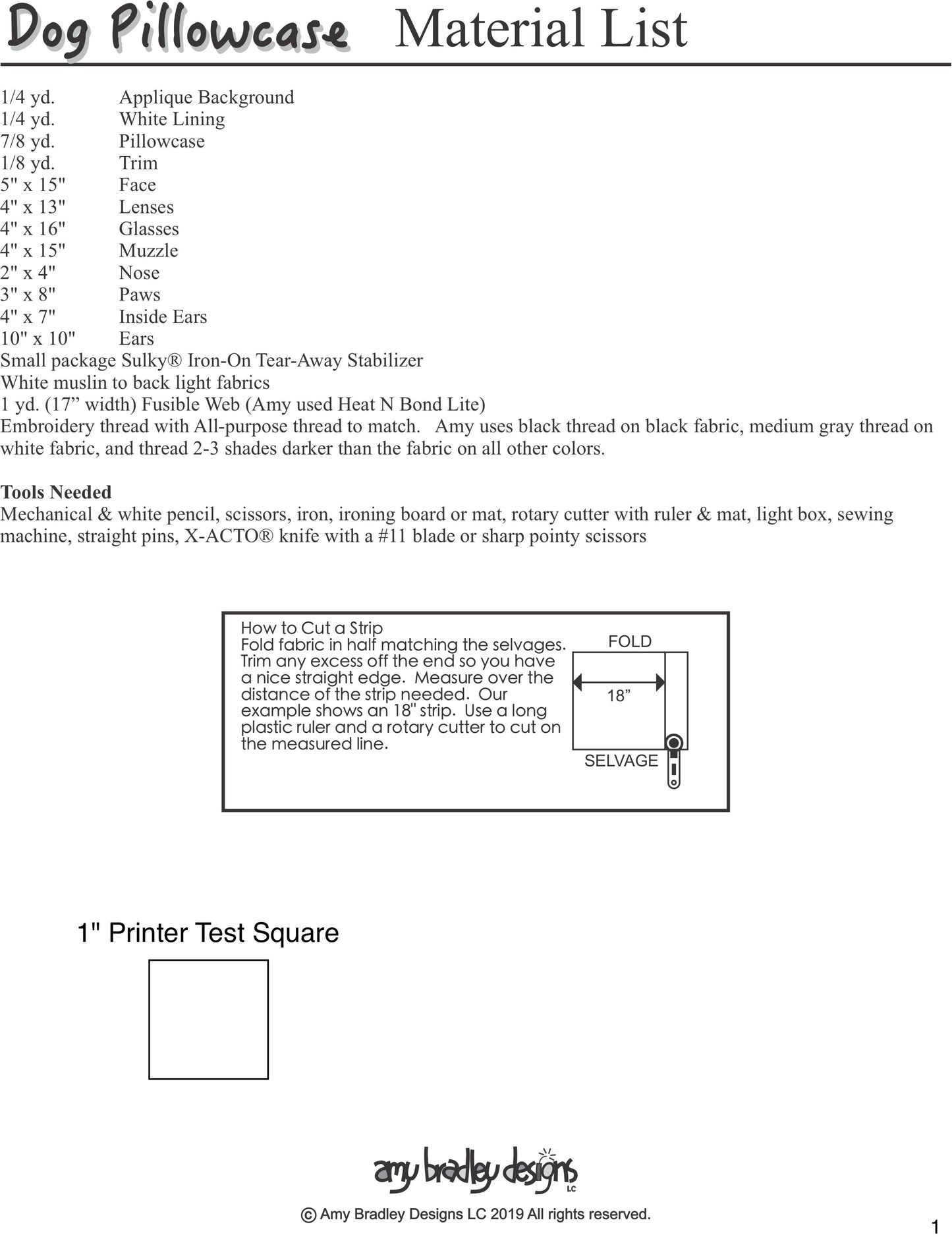 Dog Pillowcase Download Pattern