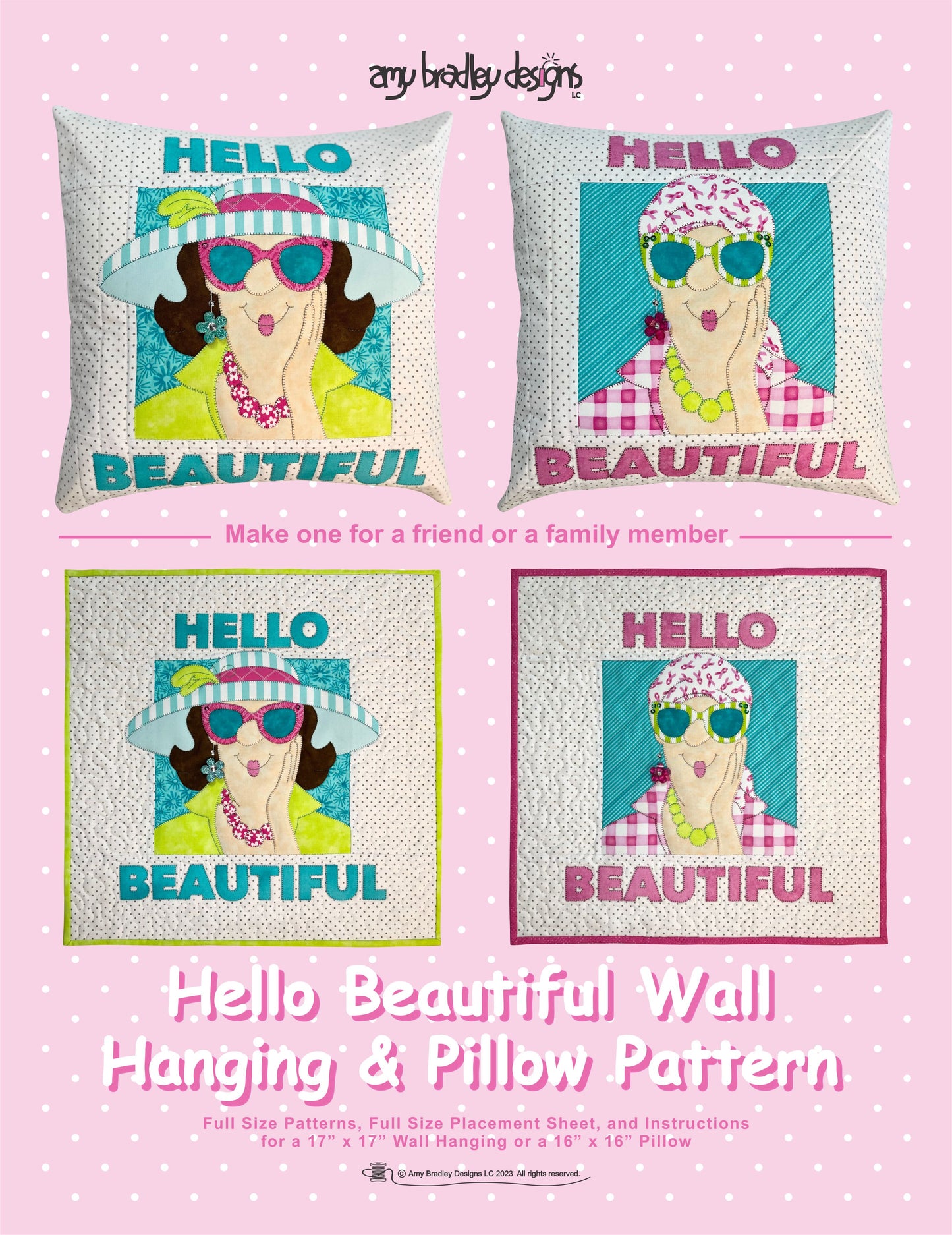 Hello Beautiful Wallhanging & Pillow Pattern