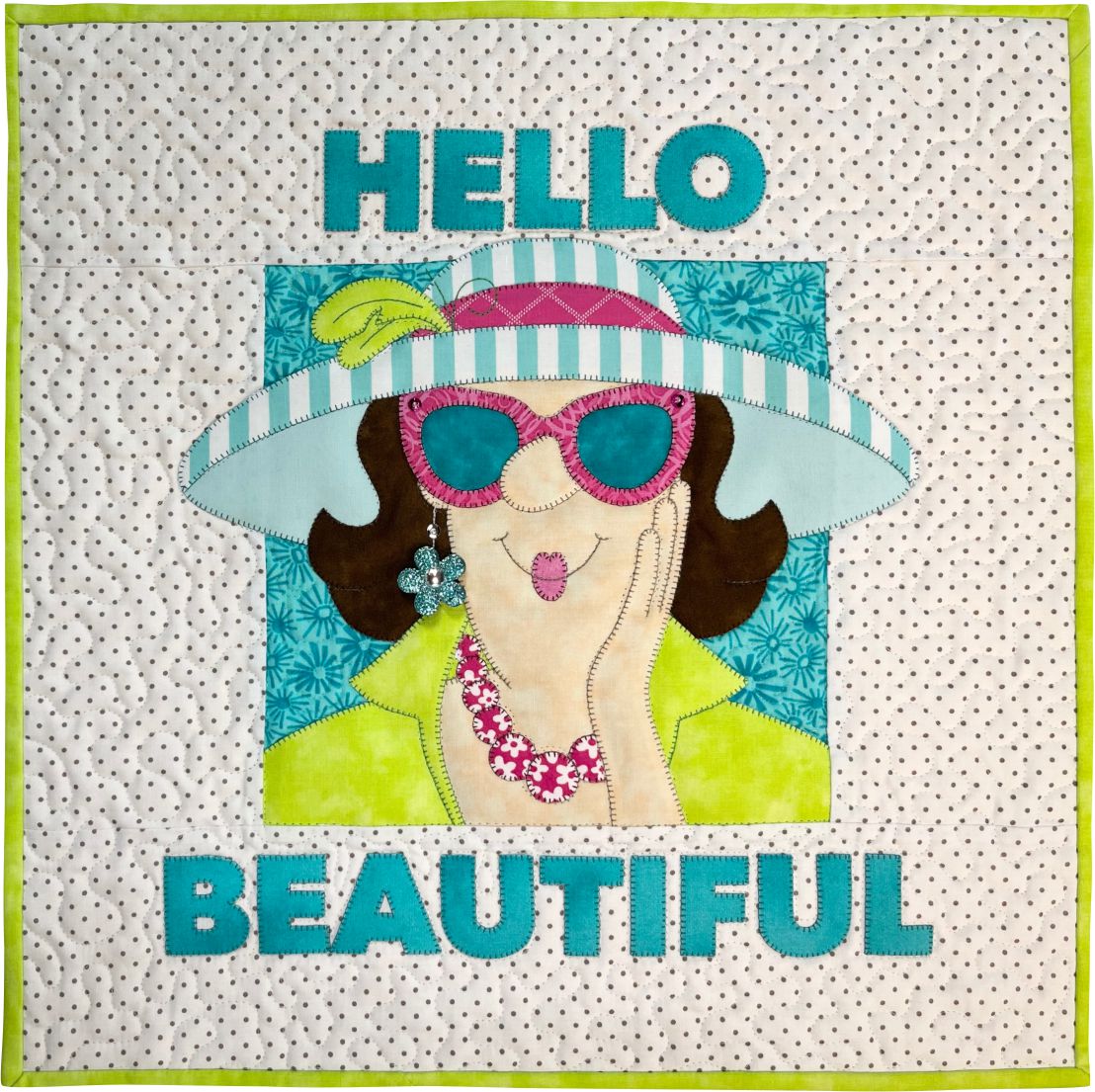 Hello Beautiful Wallhanging & Pillow Download Pattern