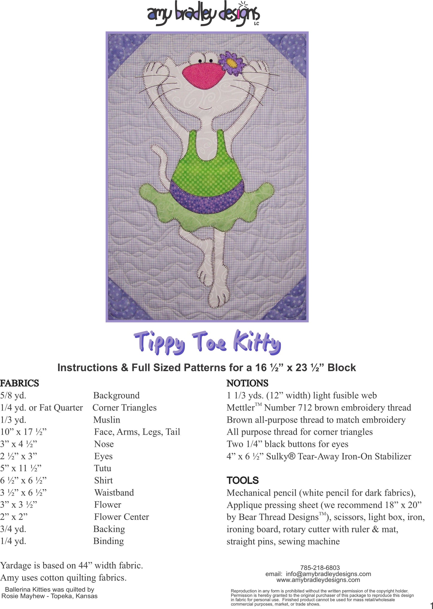 Tippy Toe Kitty Download Pattern