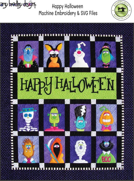 Happy Halloween Embroidery Machine Applique & SVG Files