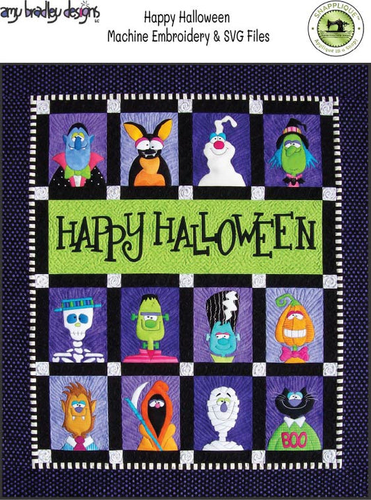 Happy Halloween Embroidery Machine Applique & SVG Files