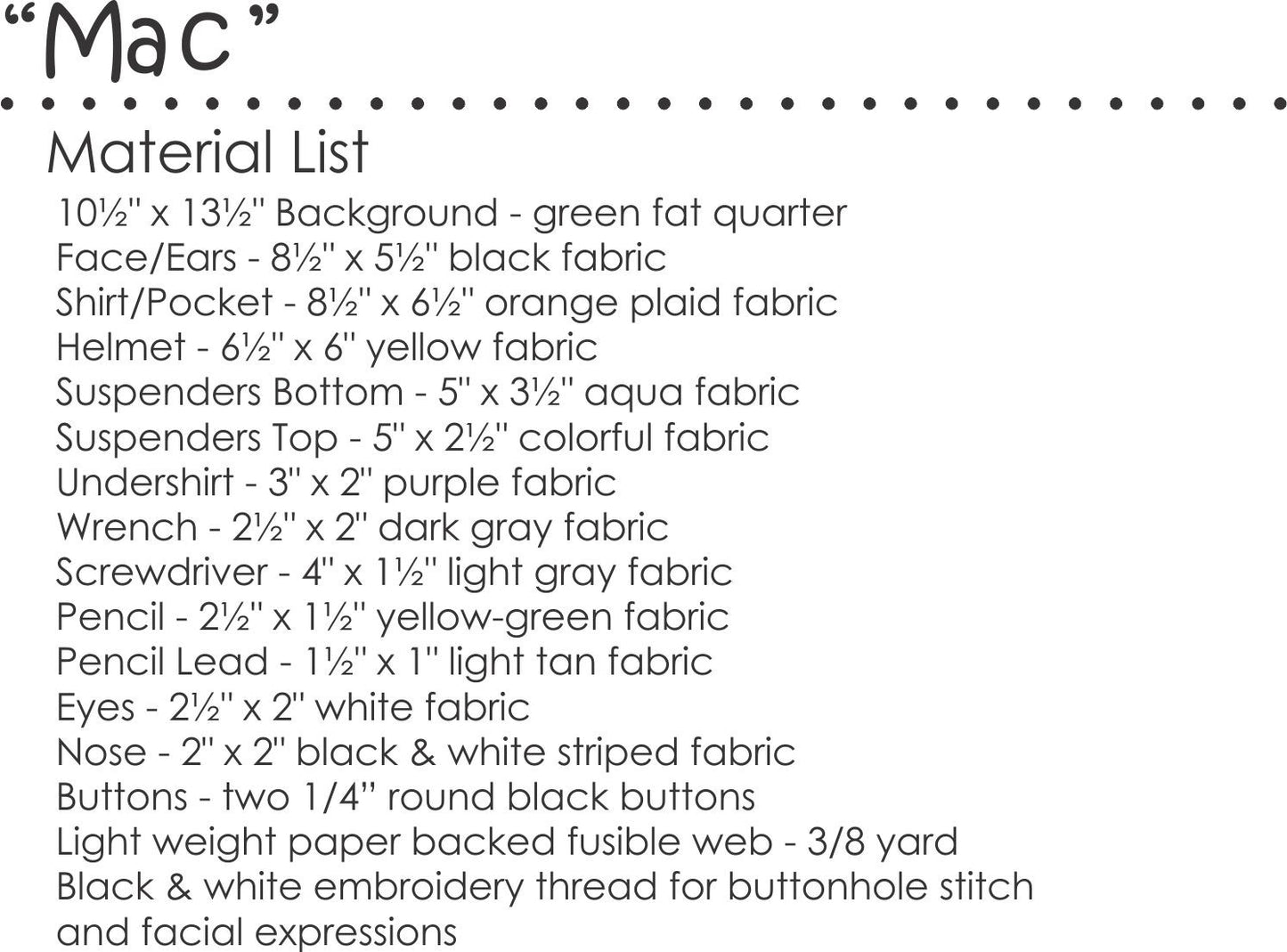 Mac Paper Pattern