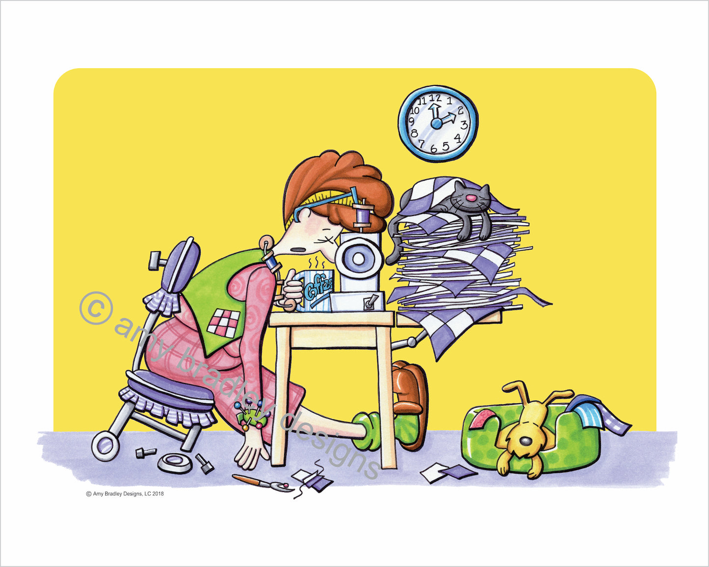 Quilt Diva Sewing Day Print