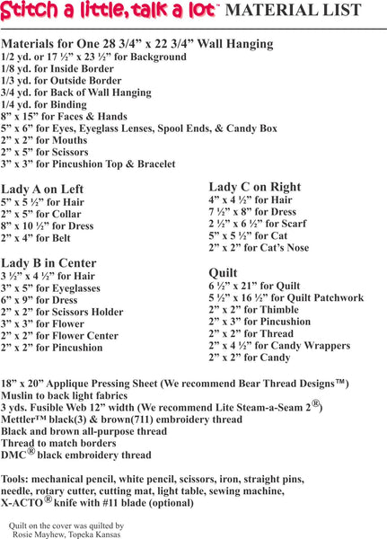 Stitch a little, talk a lot Download Pattern